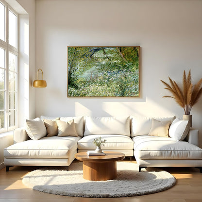 Immerse yourself in the tranquility of nature with this captivating piece. The lush greenery and for Living Room