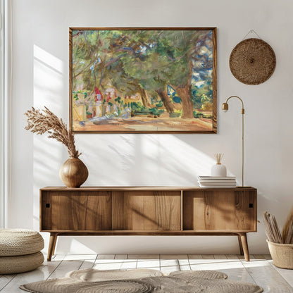 Immerse yourself in the tranquility of nature with this enchanting forest pathway painting. The for Sitting Area