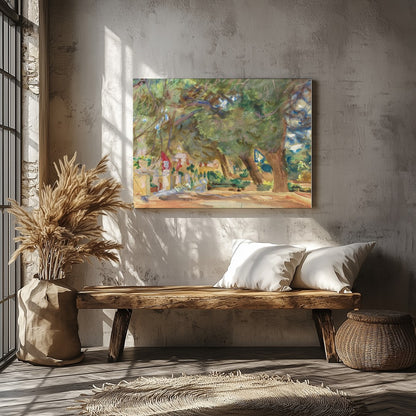 Immerse yourself in the tranquility of nature with this enchanting forest pathway painting. The for Veranda
