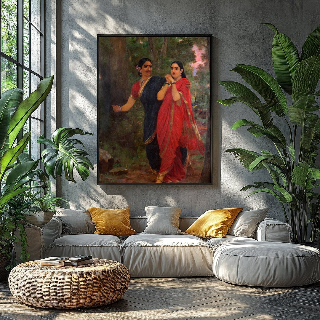Immerse yourself in the rich tapestry of tradition with this captivating artwork. Featuring two for Balcony