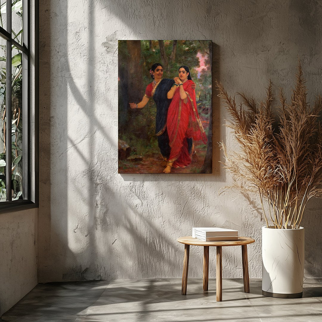 Immerse yourself in the rich tapestry of tradition with this captivating artwork. Featuring two for Entrance