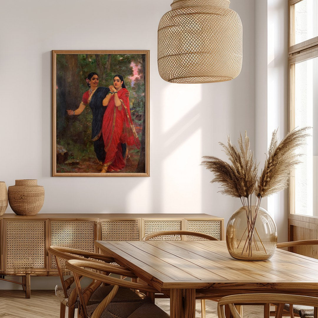 Immerse yourself in the rich tapestry of tradition with this captivating artwork. Featuring two for Extra Kitchen