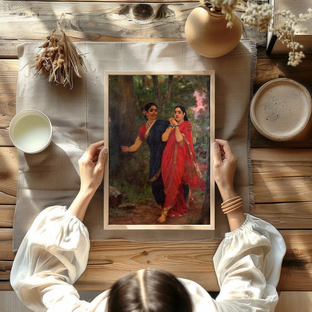 Immerse yourself in the rich tapestry of tradition with this captivating artwork. Featuring two for Kitchen