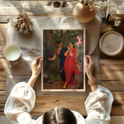 Immerse yourself in the rich tapestry of tradition with this captivating artwork. Featuring two for Kitchen
