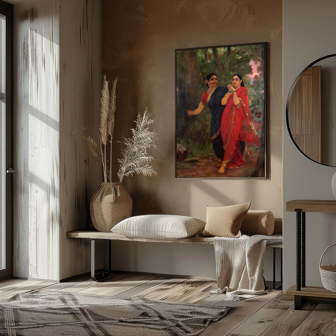 Immerse yourself in the rich tapestry of tradition with this captivating artwork. Featuring two for sweet-home