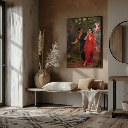 Immerse yourself in the rich tapestry of tradition with this captivating artwork. Featuring two for sweet-home