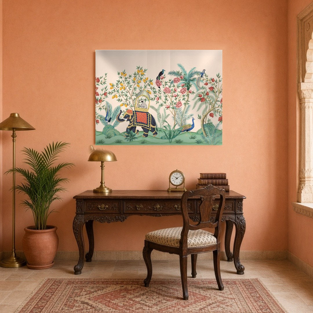 Immerse yourself in the enchanting world of Pichwai with this exquisite artwork, showcasing a for Study
