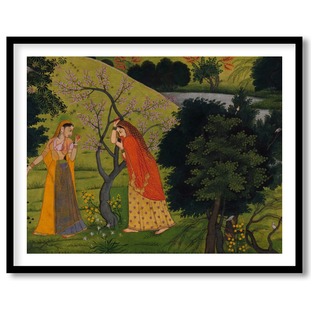 Dive into a serene landscape with 'Enchanted Garden Encounter', a captivating piece that draws for sanctuary