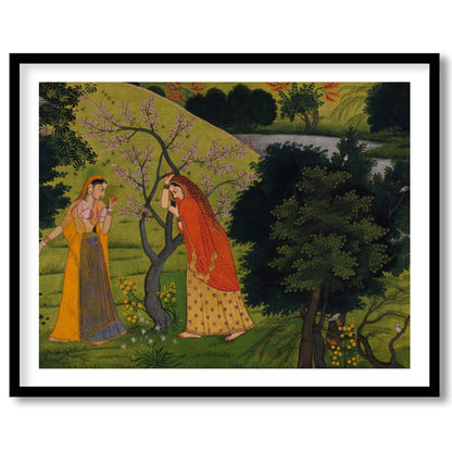 Dive into a serene landscape with 'Enchanted Garden Encounter', a captivating piece that draws for sanctuary