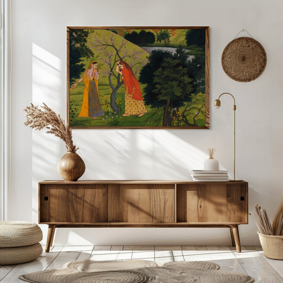 Dive into a serene landscape with 'Enchanted Garden Encounter', a captivating piece that draws for Sitting Area