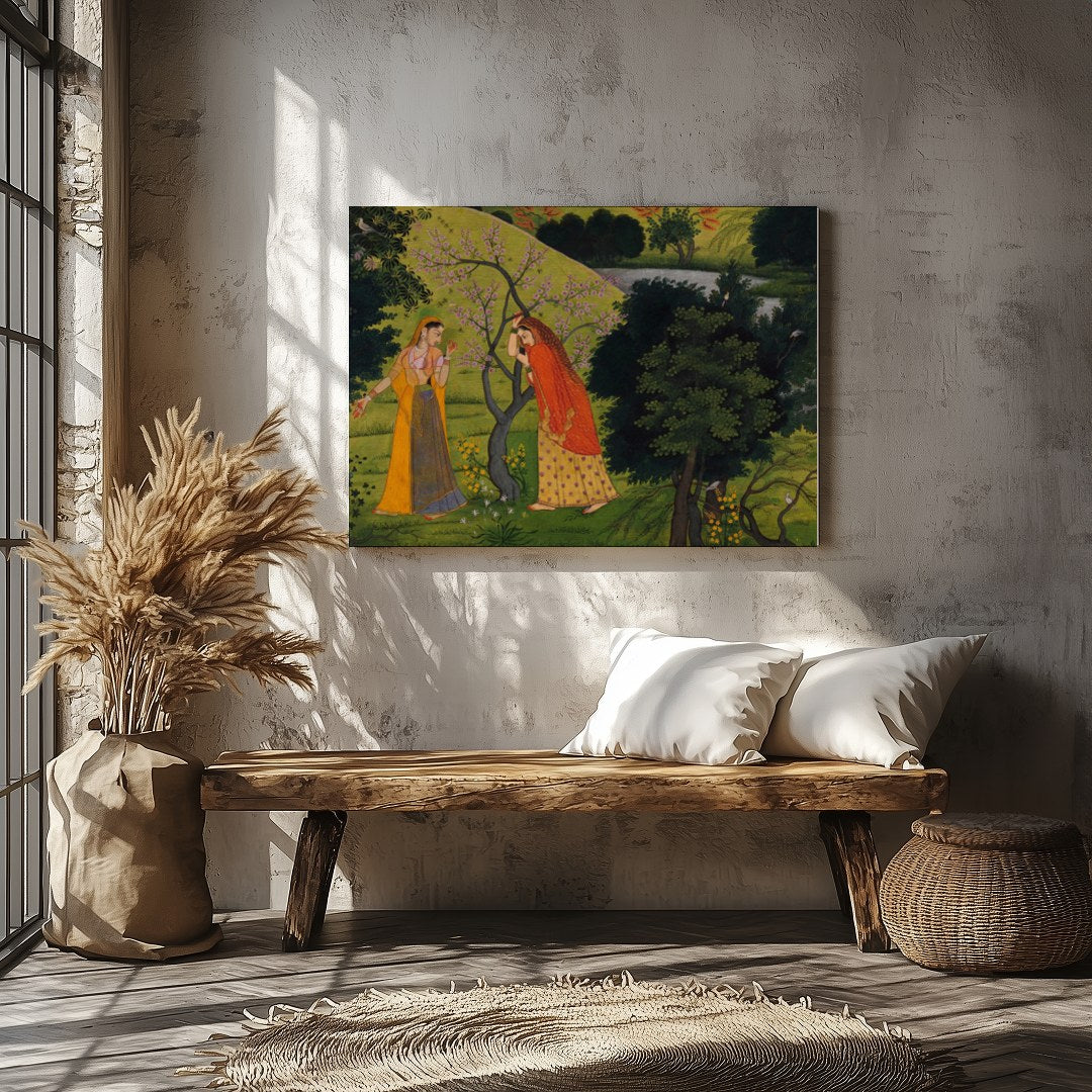 Dive into a serene landscape with 'Enchanted Garden Encounter', a captivating piece that draws for Veranda