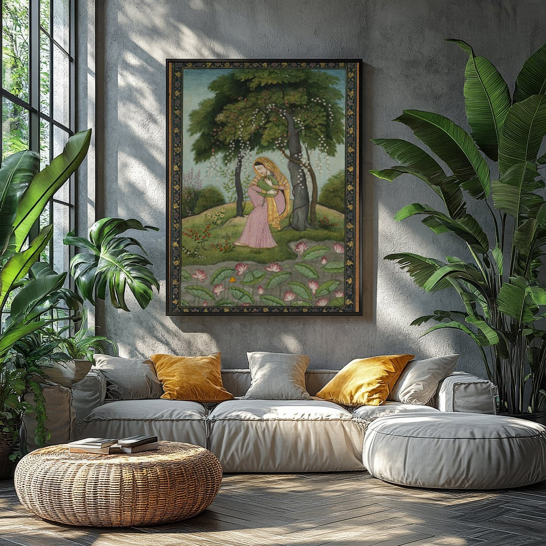 Step into a world of enchantment with this exquisite portrayal of serene contemplation amidst a for Balcony