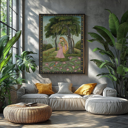 Step into a world of enchantment with this exquisite portrayal of serene contemplation amidst a for Balcony