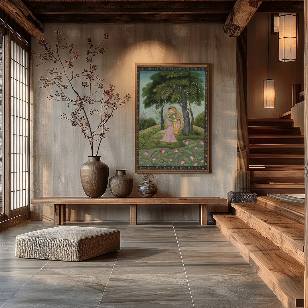 Step into a world of enchantment with this exquisite portrayal of serene contemplation amidst a for Hall