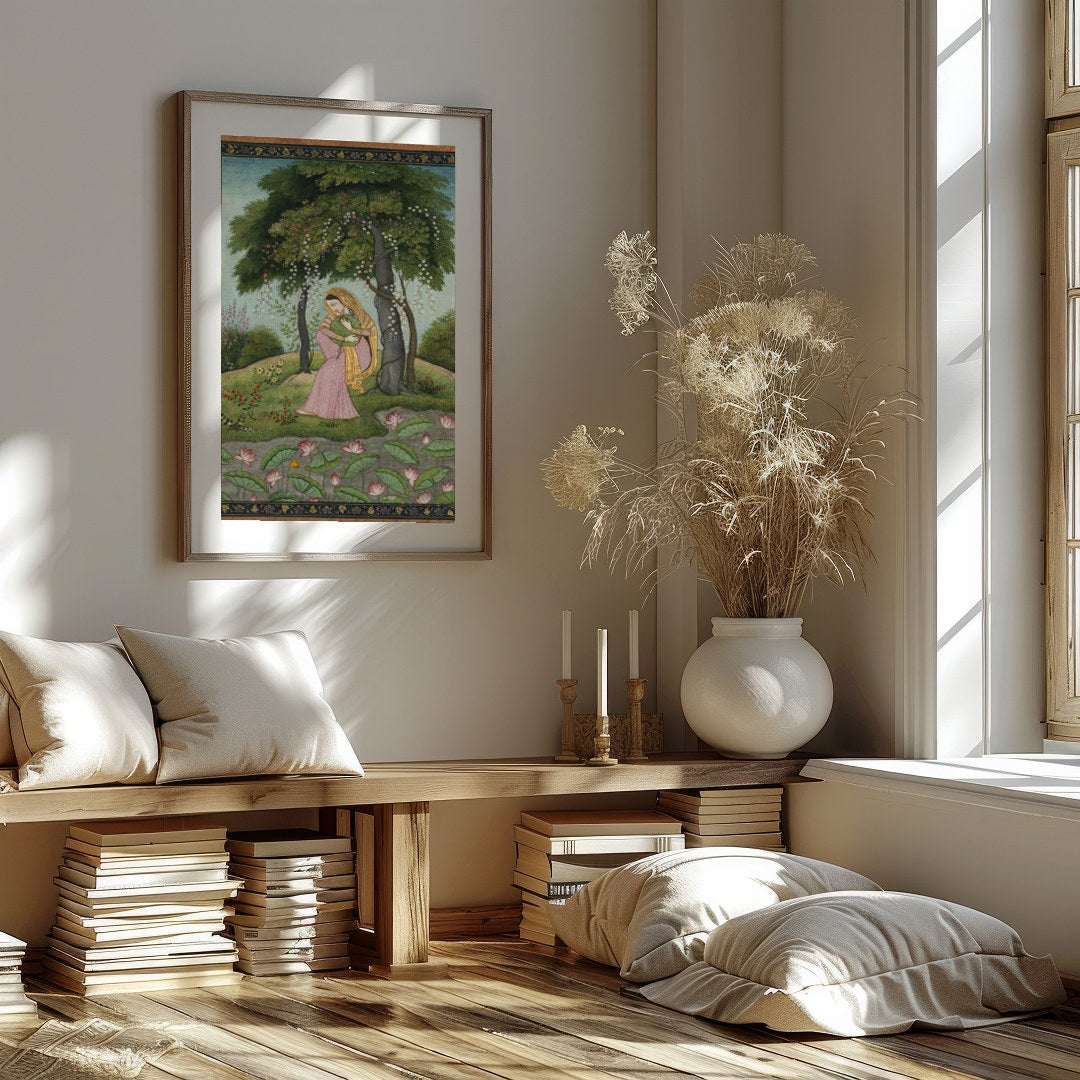 Step into a world of enchantment with this exquisite portrayal of serene contemplation amidst a for kitchen