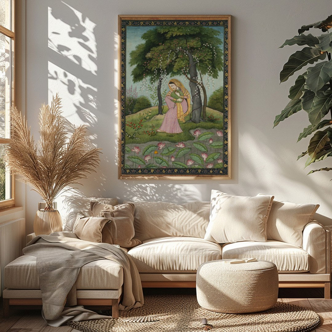 Step into a world of enchantment with this exquisite portrayal of serene contemplation amidst a for Sitting Area