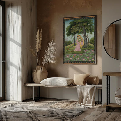 Step into a world of enchantment with this exquisite portrayal of serene contemplation amidst a for studio