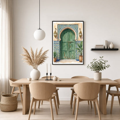 Capture the essence of Mediterranean charm with this stunning wall art featuring an intricately for Dining