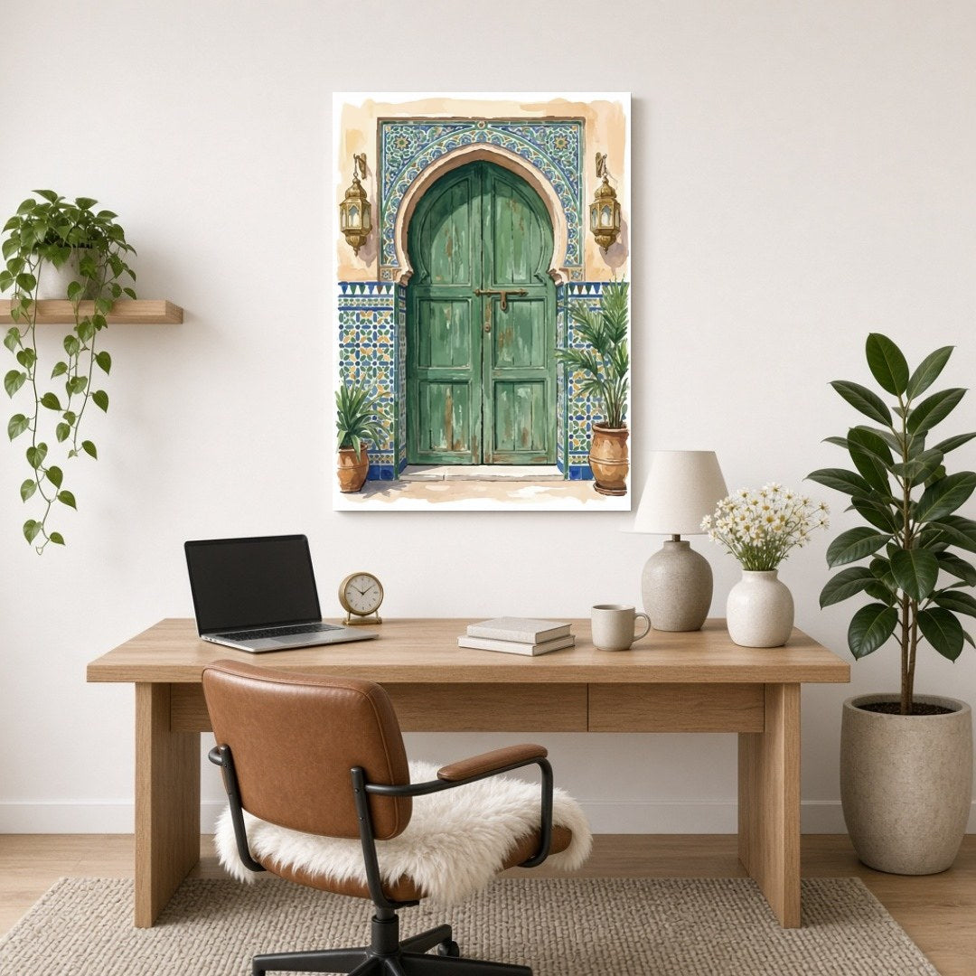 Capture the essence of Mediterranean charm with this stunning wall art featuring an intricately for Home Office