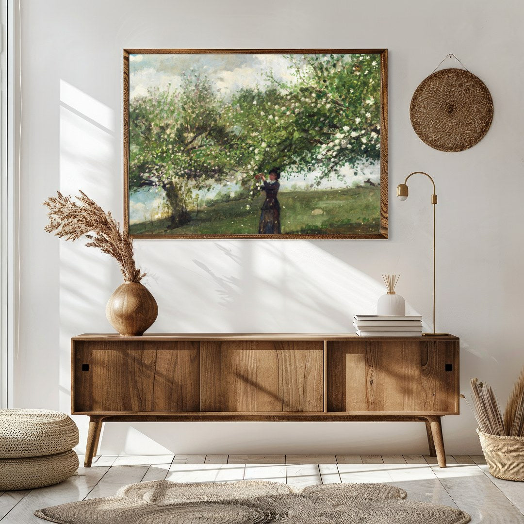 Immerse yourself in the tranquility of nature with this captivating artwork, featuring a serene for Sitting Area