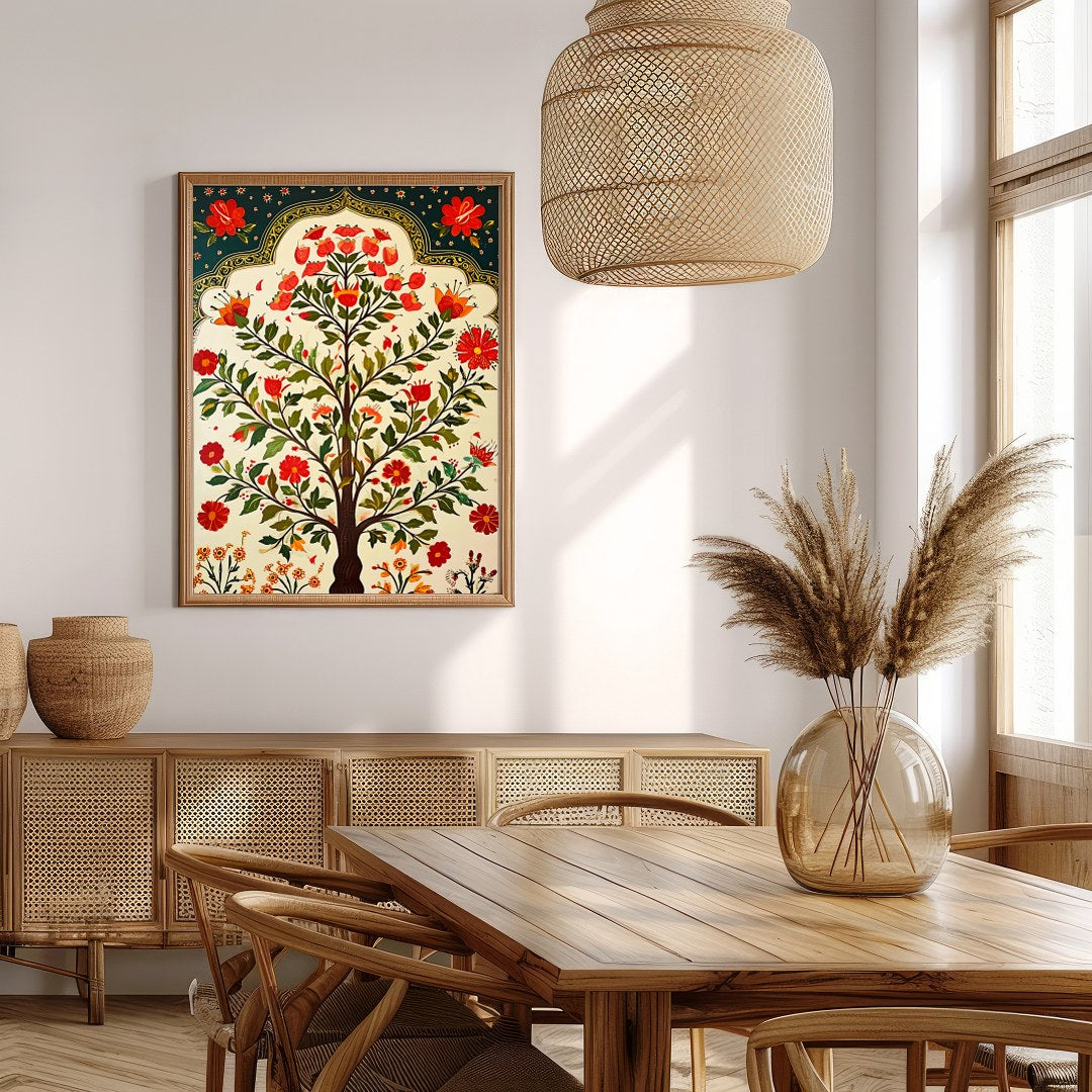 Experience the timeless allure of this vibrant floral artwork, featuring an exquisite tree design for Extra Kitchen