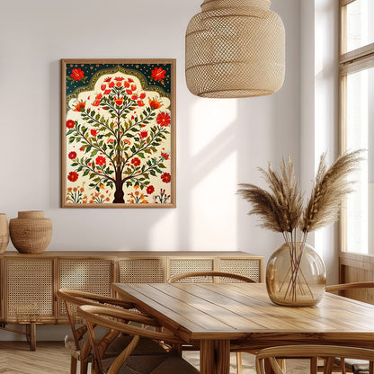Experience the timeless allure of this vibrant floral artwork, featuring an exquisite tree design for Extra Kitchen