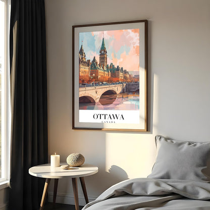 Capture the enchanting beauty of Ottawa with this exquisite skyline illustration. With its for Bedroom