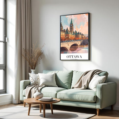 Capture the enchanting beauty of Ottawa with this exquisite skyline illustration. With its for Hall