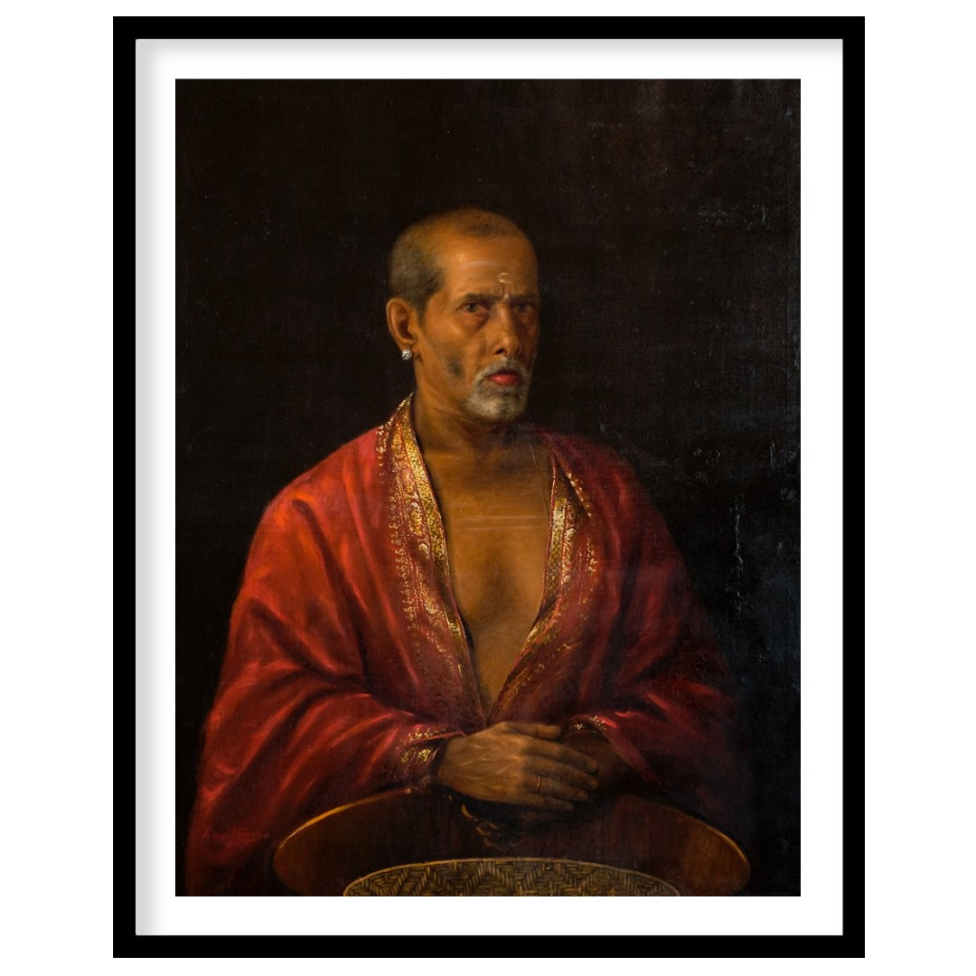 This captivating portrait of an elder dressed in a luxurious red robe exudes wisdom and mystery. for bedroom
