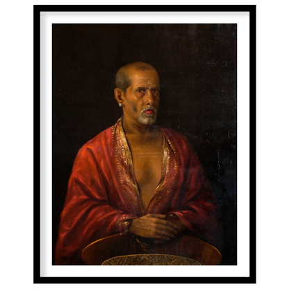 This captivating portrait of an elder dressed in a luxurious red robe exudes wisdom and mystery. for bedroom