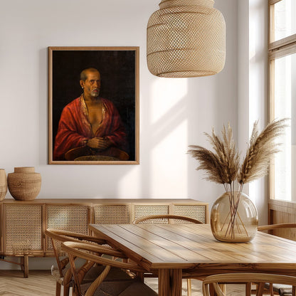 This captivating portrait of an elder dressed in a luxurious red robe exudes wisdom and mystery. for Extra Kitchen