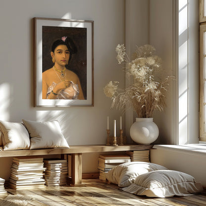 This captivating portrait emanates the grace and elegance of Rajasthani heritage. Featuring for abode
