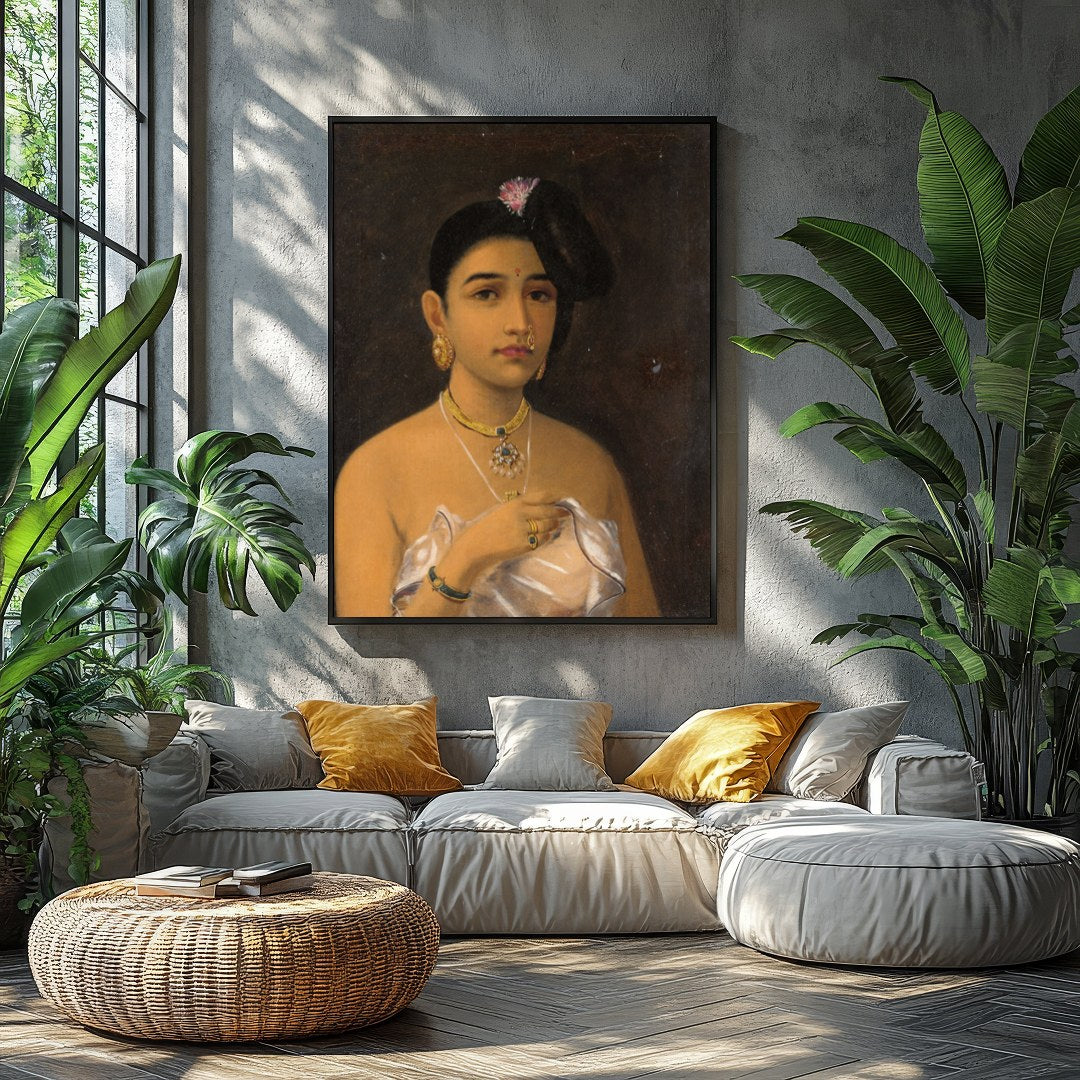 This captivating portrait emanates the grace and elegance of Rajasthani heritage. Featuring for Balcony