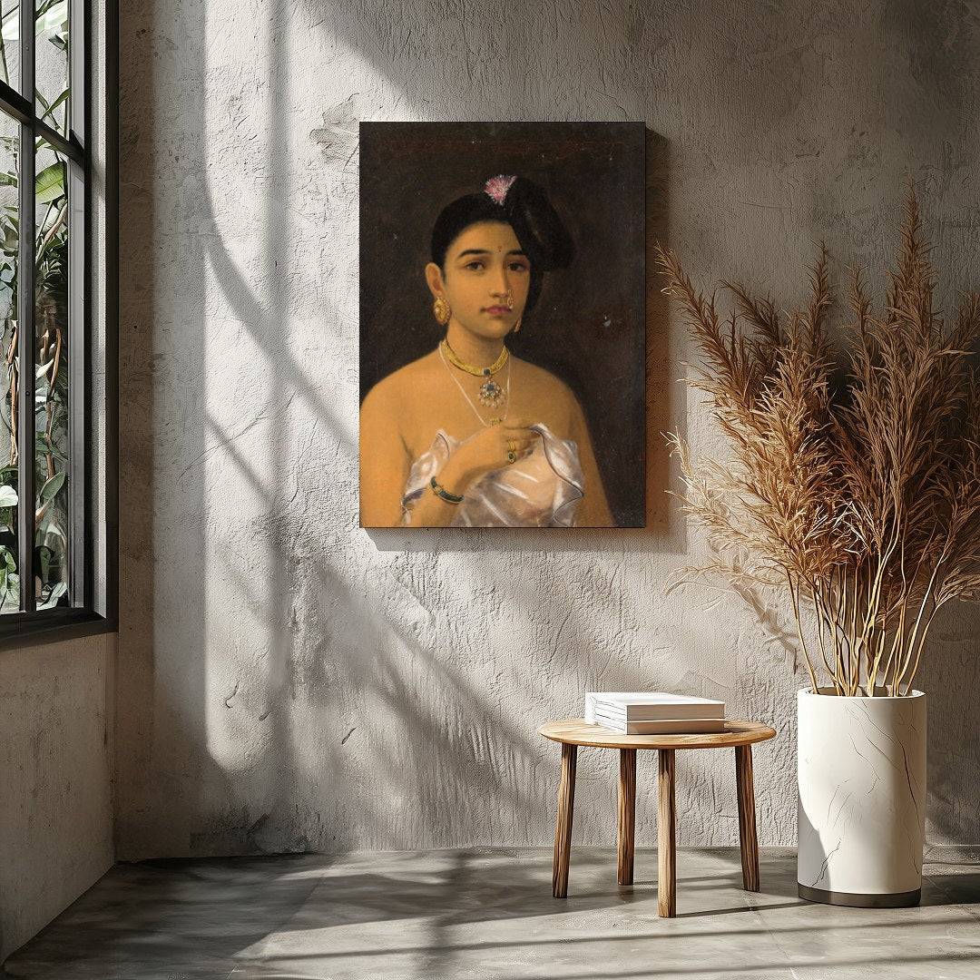 This captivating portrait emanates the grace and elegance of Rajasthani heritage. Featuring for Entrance