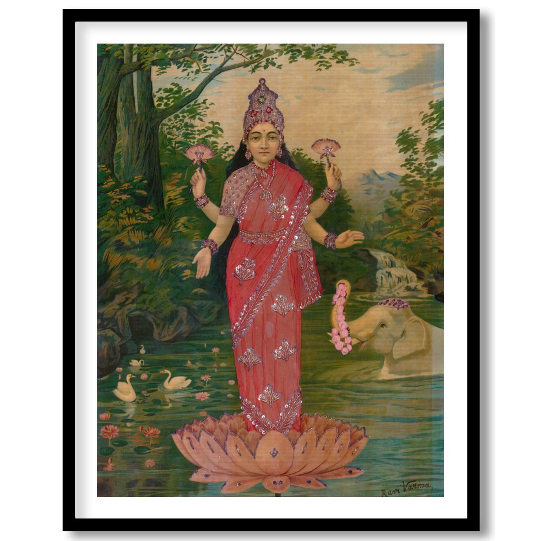 This stunning piece captures the serene presence of a divine figure standing gracefully on a lotus for hallway