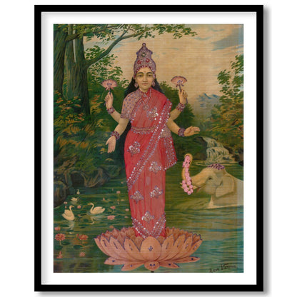 This stunning piece captures the serene presence of a divine figure standing gracefully on a lotus for hallway