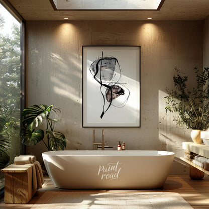 """Ephemeral Forms"" captures a delicate balance between structure and fluidity. The artwork featur… for bathroom