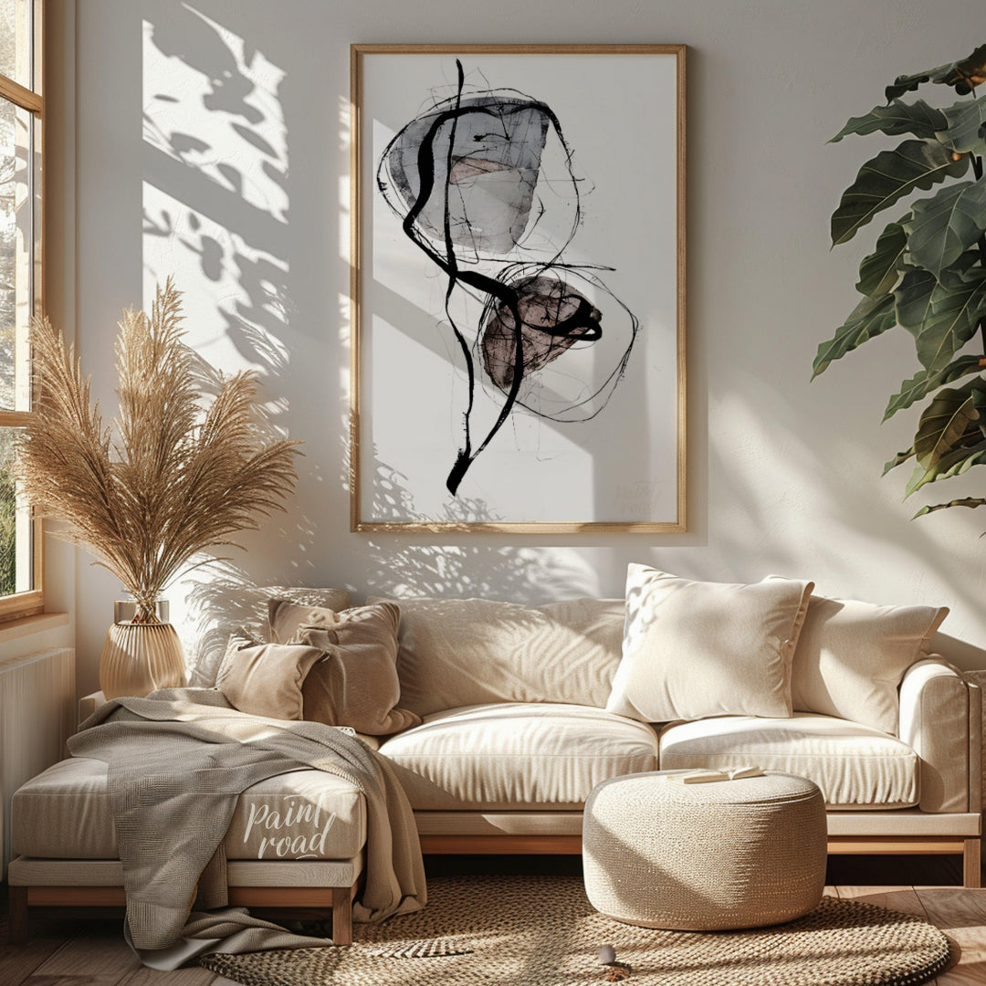 """Ephemeral Forms"" captures a delicate balance between structure and fluidity. The artwork featur… for living room
