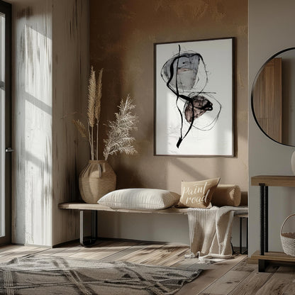 """Ephemeral Forms"" captures a delicate balance between structure and fluidity. The artwork featur… for living room