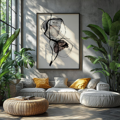 """Ephemeral Forms"" captures a delicate balance between structure and fluidity. The artwork featur… for living room