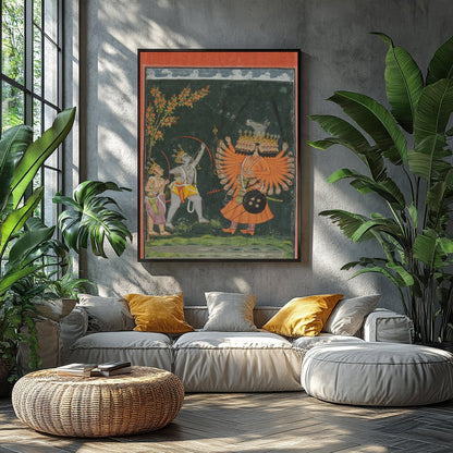 This vibrant artwork captures a legendary scene filled with dynamic figures and intricate for Balcony