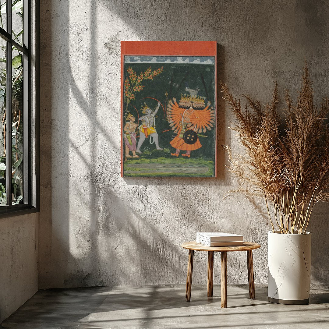 This vibrant artwork captures a legendary scene filled with dynamic figures and intricate for Entrance