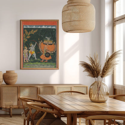 This vibrant artwork captures a legendary scene filled with dynamic figures and intricate for Extra Kitchen