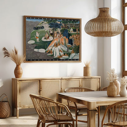 Immerse yourself in the rich tapestry of Indian folklore with this intricate artwork. Featuring for Dining