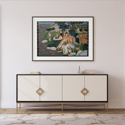 Immerse yourself in the rich tapestry of Indian folklore with this intricate artwork. Featuring for Foyer
