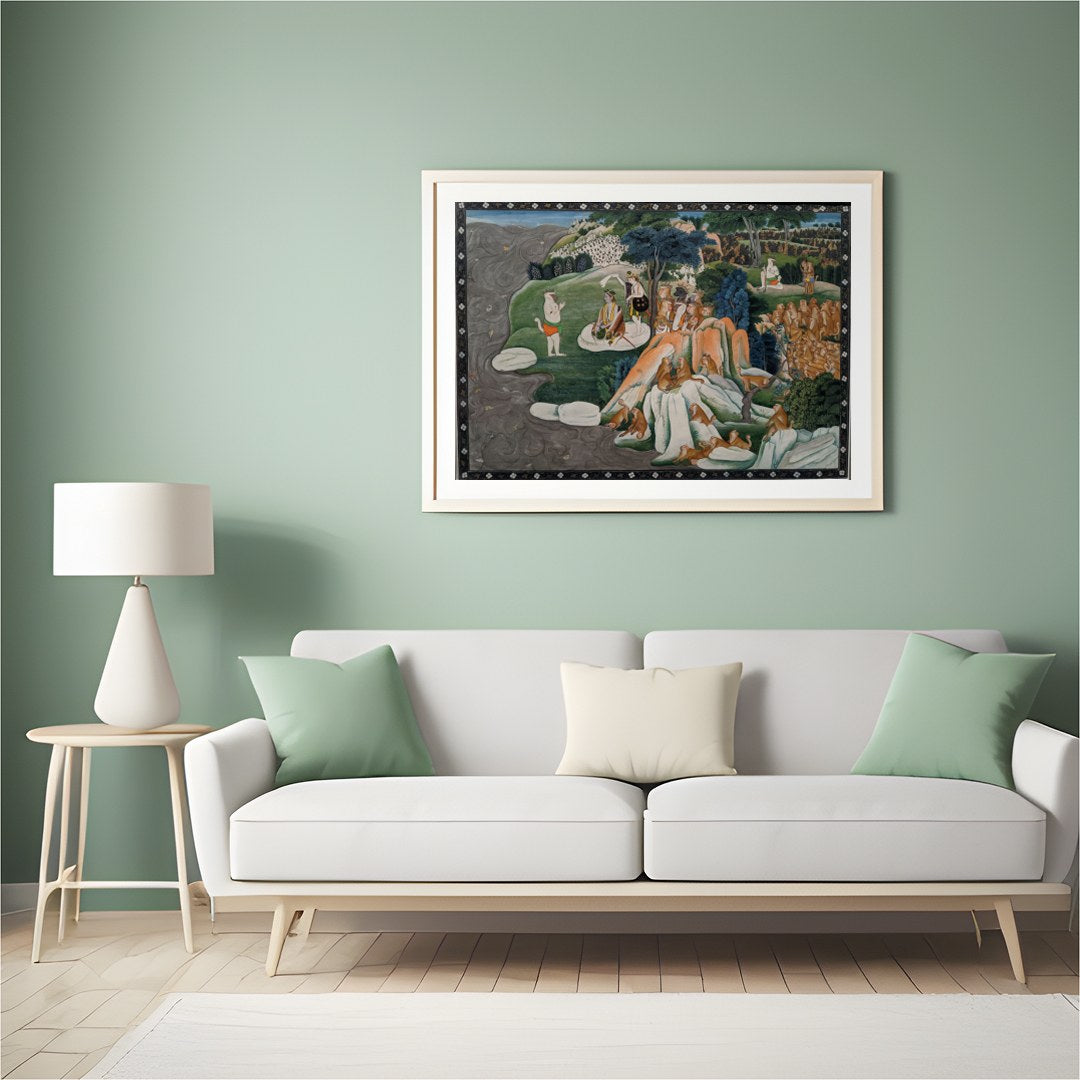 Immerse yourself in the rich tapestry of Indian folklore with this intricate artwork. Featuring for Hall