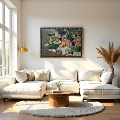 Immerse yourself in the rich tapestry of Indian folklore with this intricate artwork. Featuring for Living Room