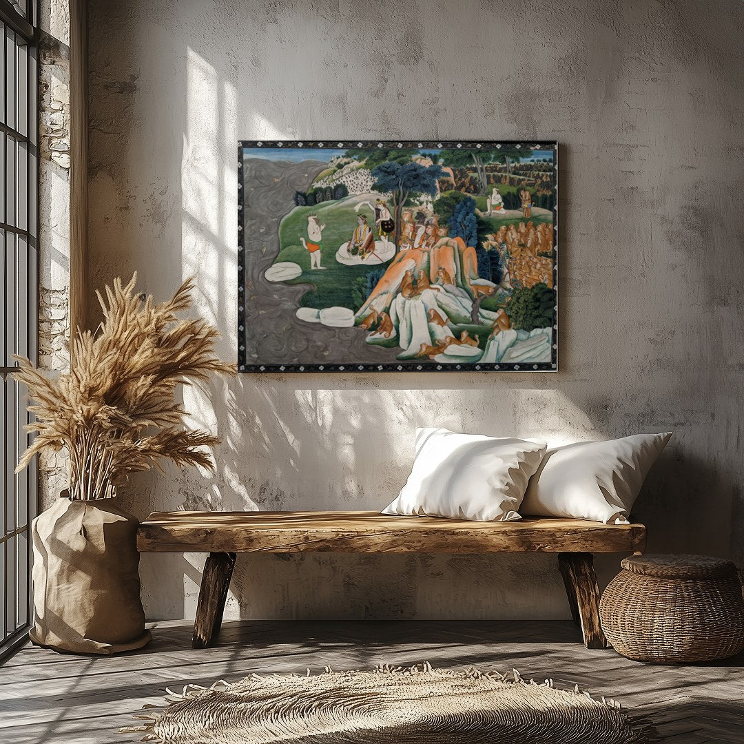 Immerse yourself in the rich tapestry of Indian folklore with this intricate artwork. Featuring for Veranda
