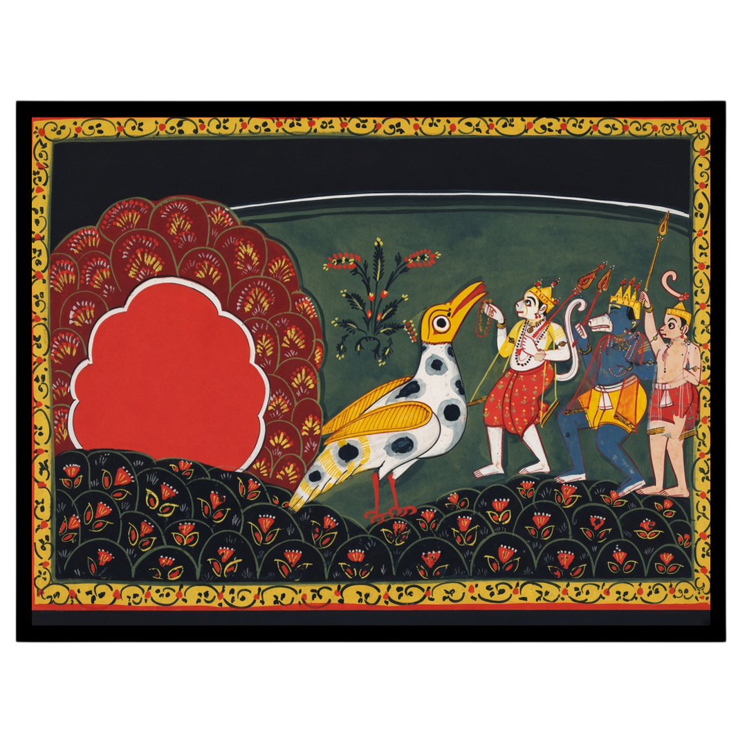 Immerse yourself in the captivating tales of devotion and adventure with this exquisite Pattachitra for decor