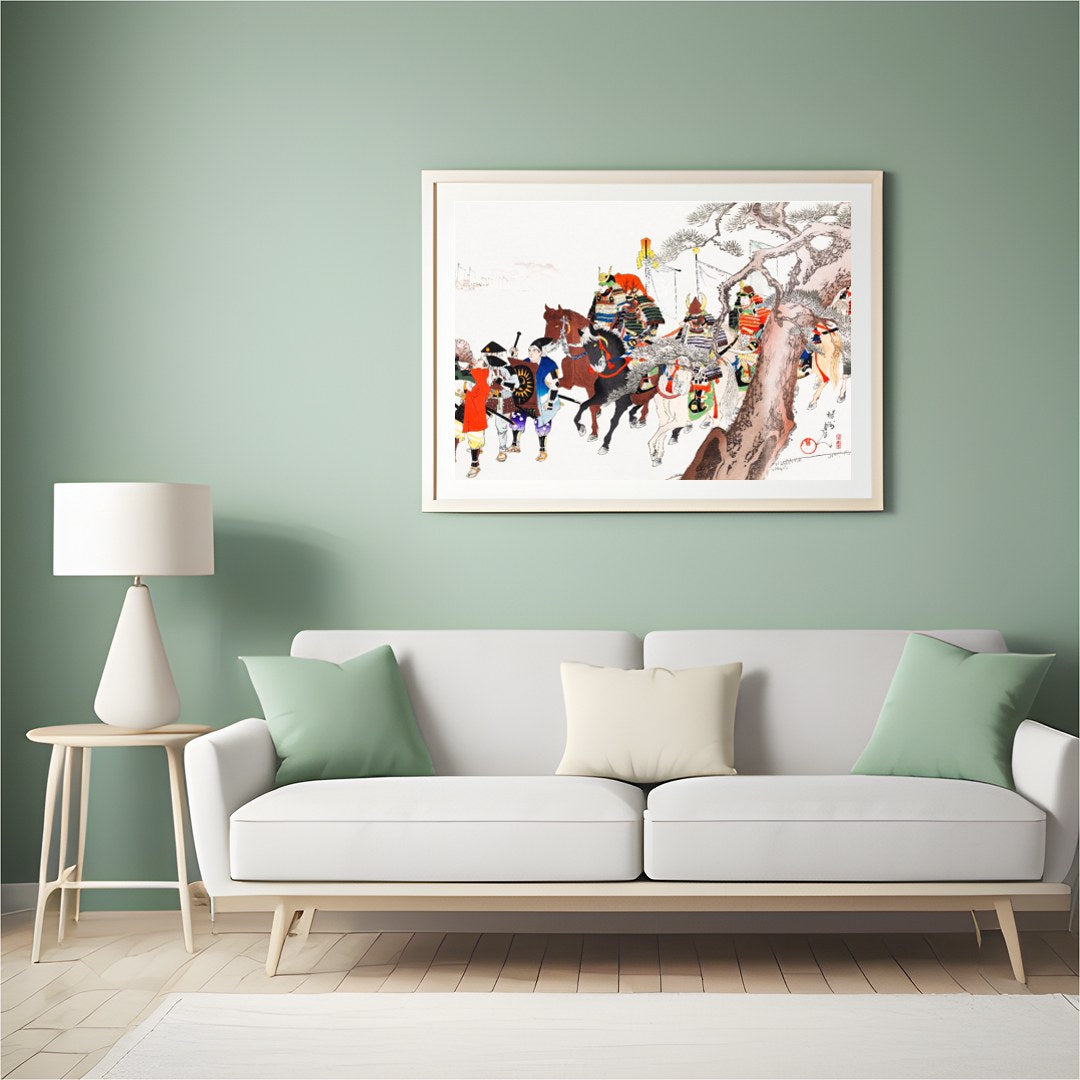 Dive into the grandeur of historical Japan with this captivating wall art, depicting a detailed for Hall